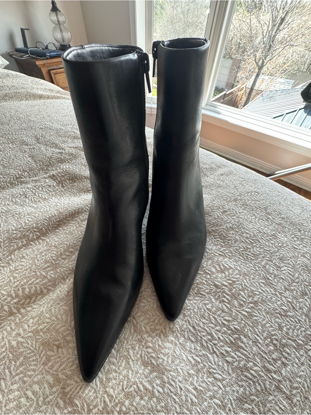 Steve Madden - Women’s Black Pointed Toe Mid-Calf Leather Boots